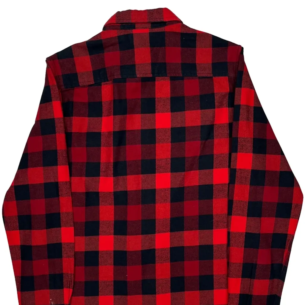 Oakley Checked Flannel Shirt - Small Red Cotton - Image 7