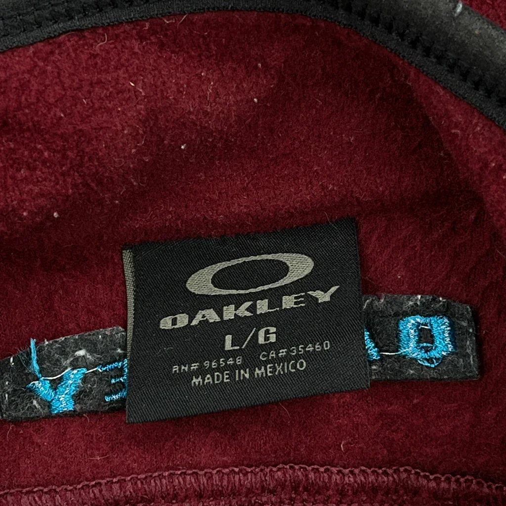 Oakley Fleece Jacket - Large Burgundy Polyester - Image 3