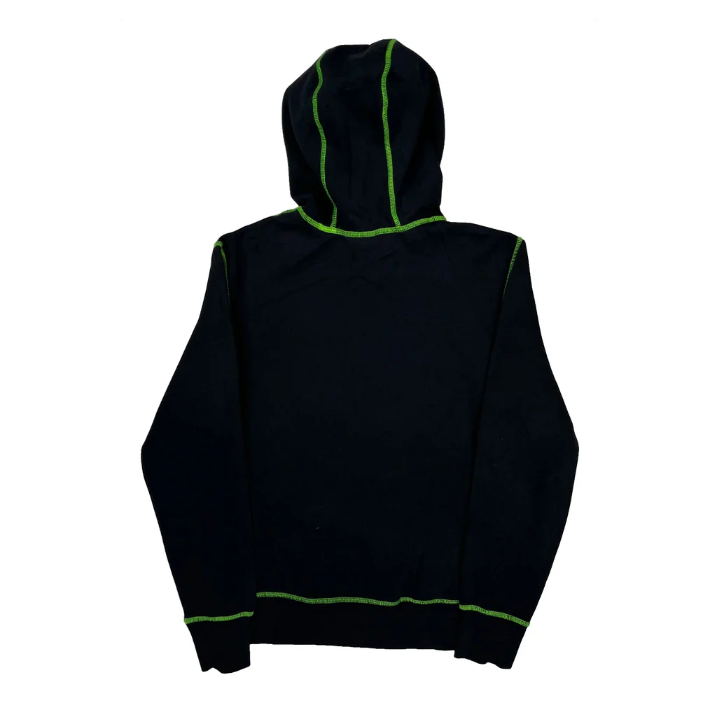 Oakley Contrast Stitch Hoodie - Medium Black Cotton - Image 2