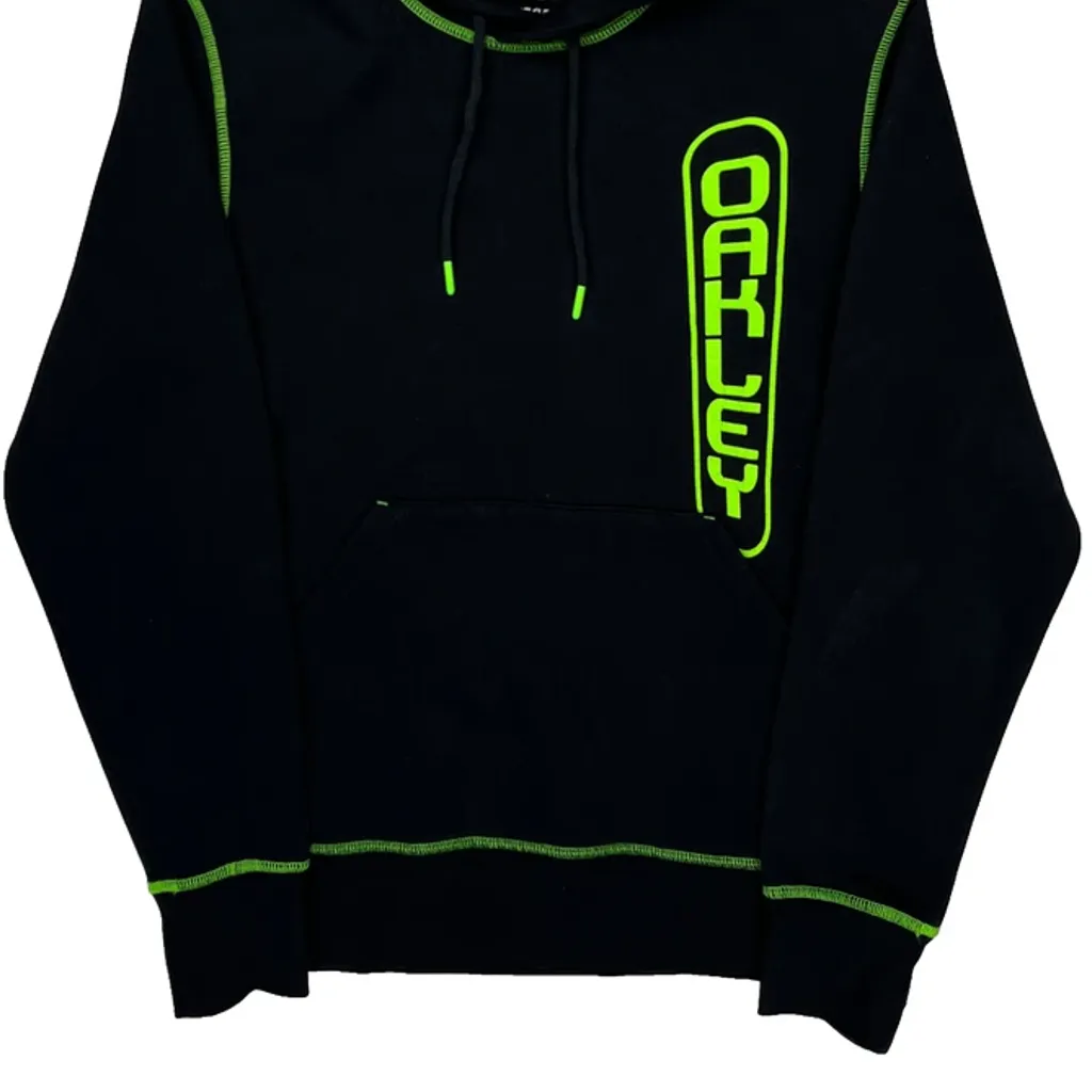 Oakley Contrast Stitch Hoodie - Medium Black Cotton - Image 4
