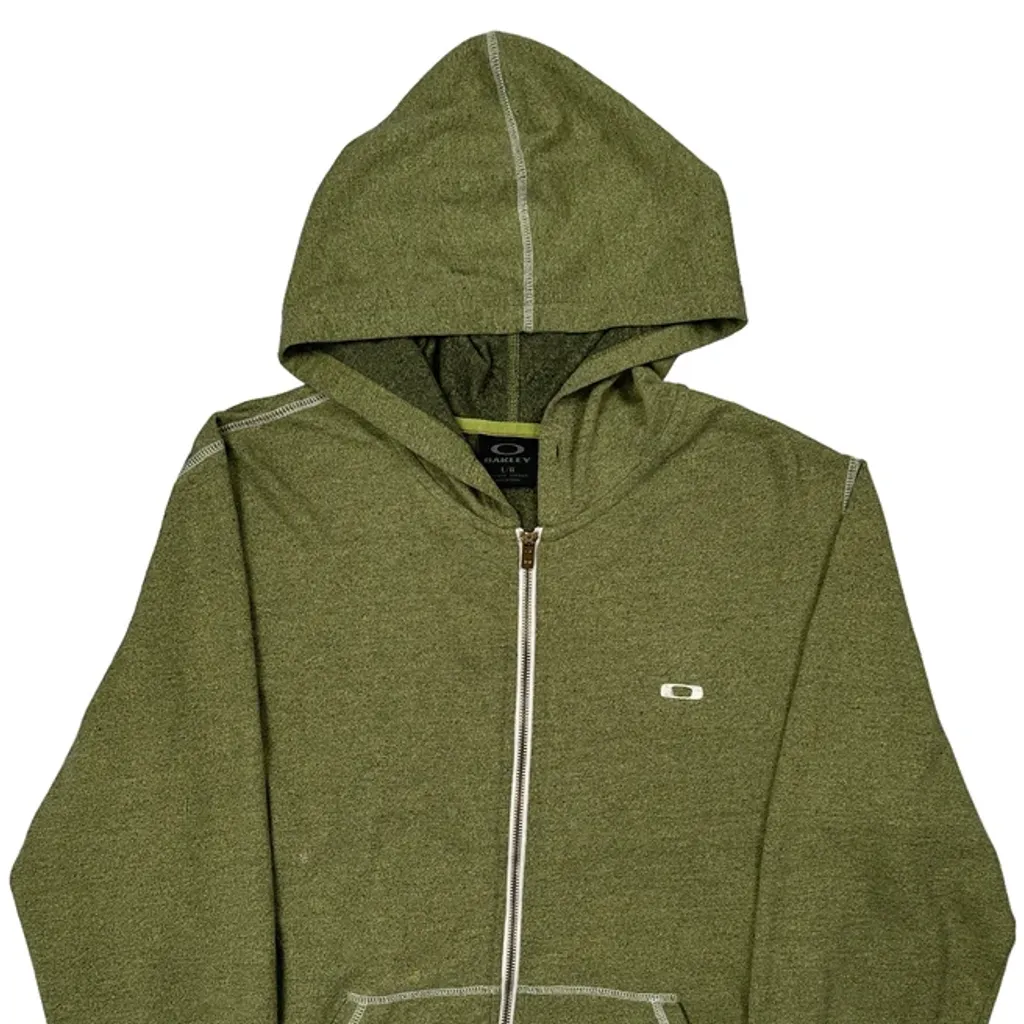 Oakley Hoodie - Large Green Cotton Blend - Image 4