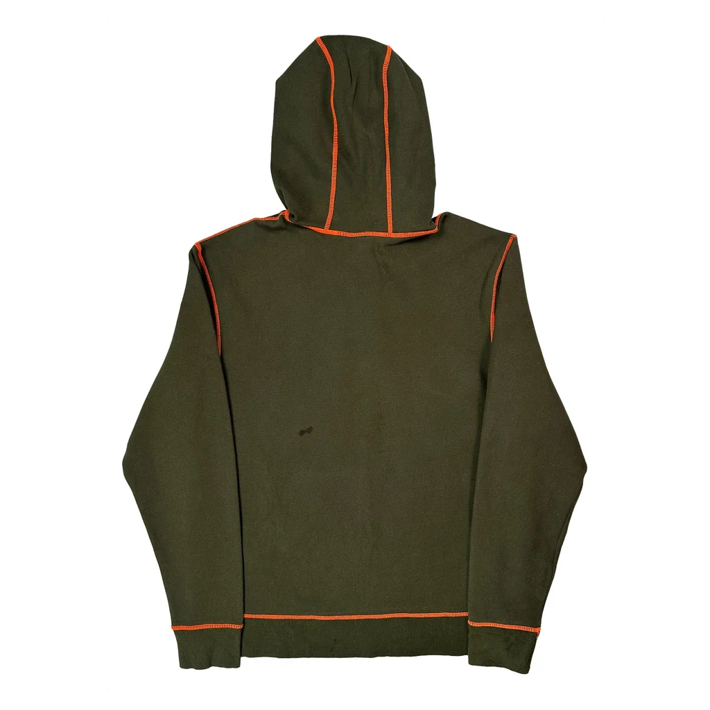 Oakley Contrast Stitch Hoodie - 2XL Green Cotton - Image 2