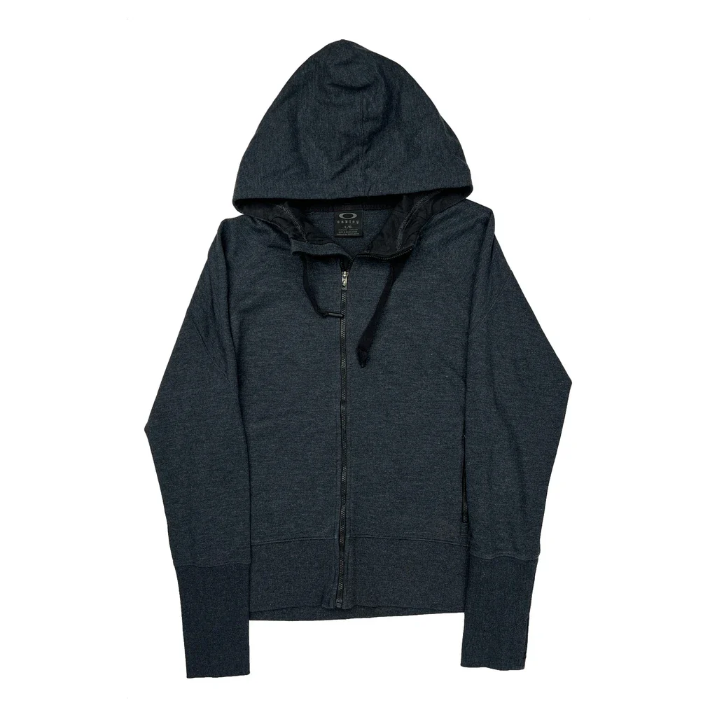 Oakley Hoodie - Large Grey Cotton Blend