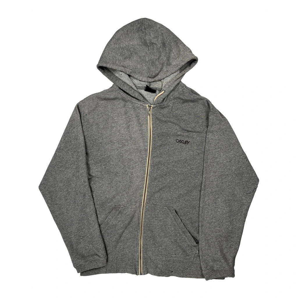 Oakley Hoodie - Large Grey Cotton Blend