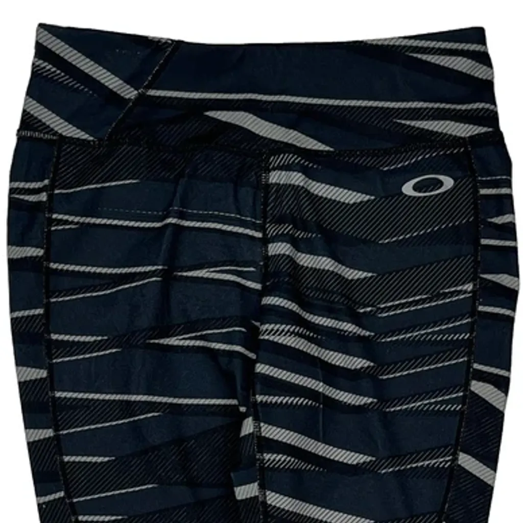 Oakley Striped Leggings - Small Blue Polyester - Image 7