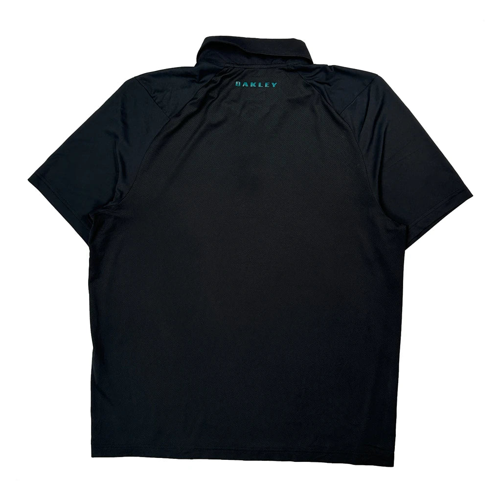 Oakley Striped Polo Shirt - XL Black Polyester - Image 2