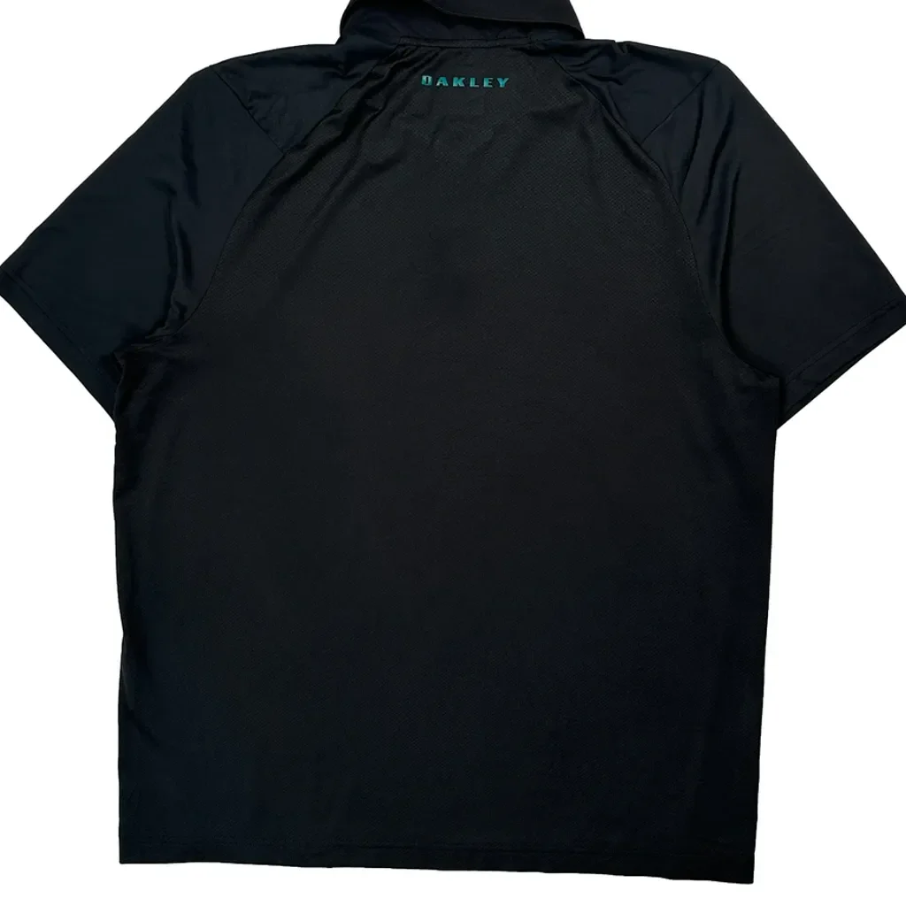 Oakley Striped Polo Shirt - XL Black Polyester - Image 7