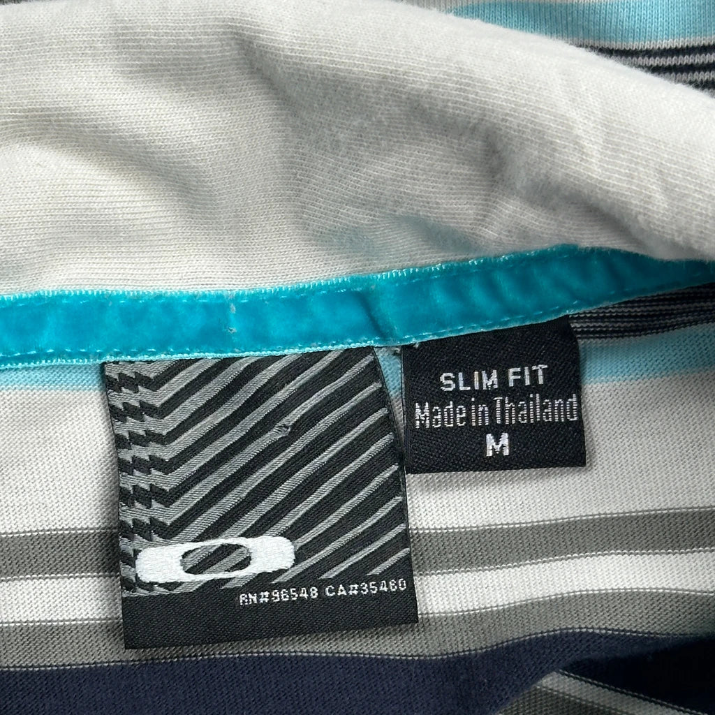 Oakley Striped Polo Shirt - Medium Multicoloured Cotton - Image 3