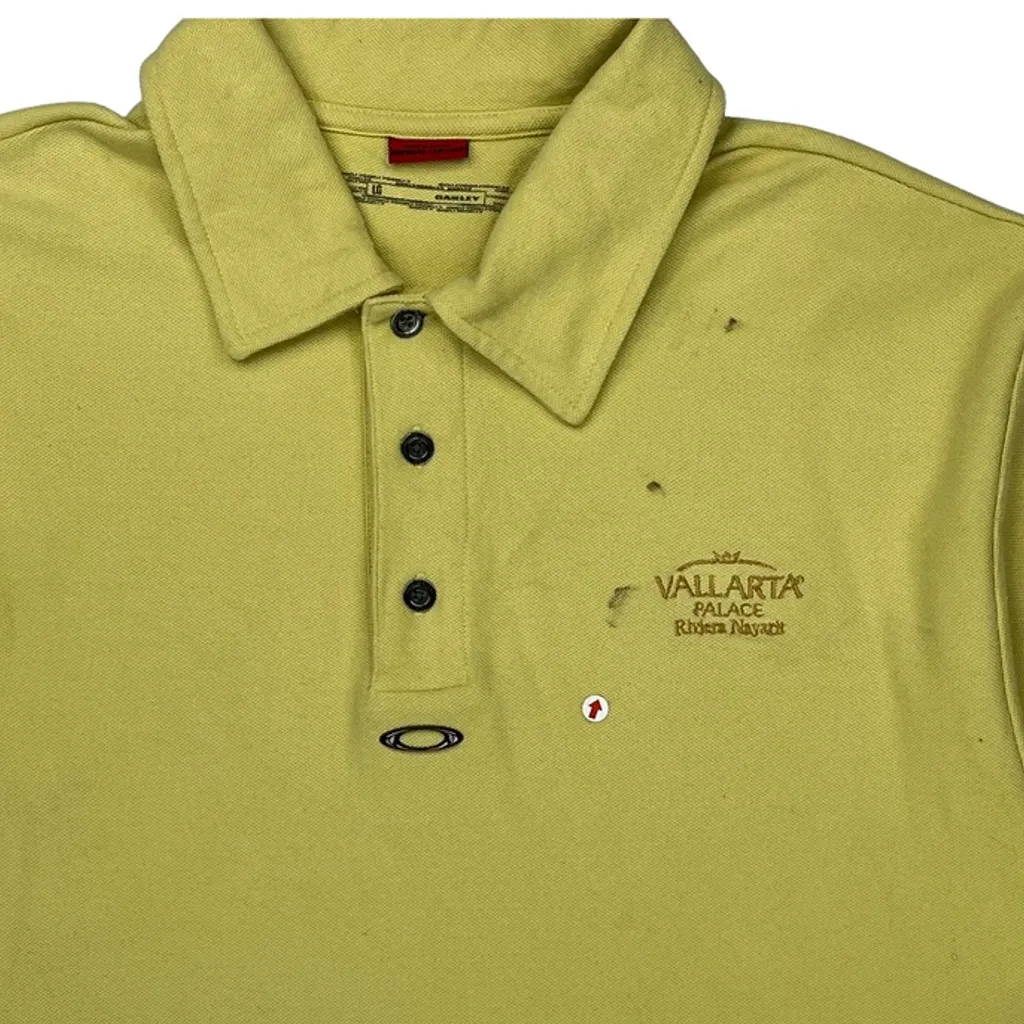 Oakley Polo Shirt - Large Yellow Cotton - Image 8
