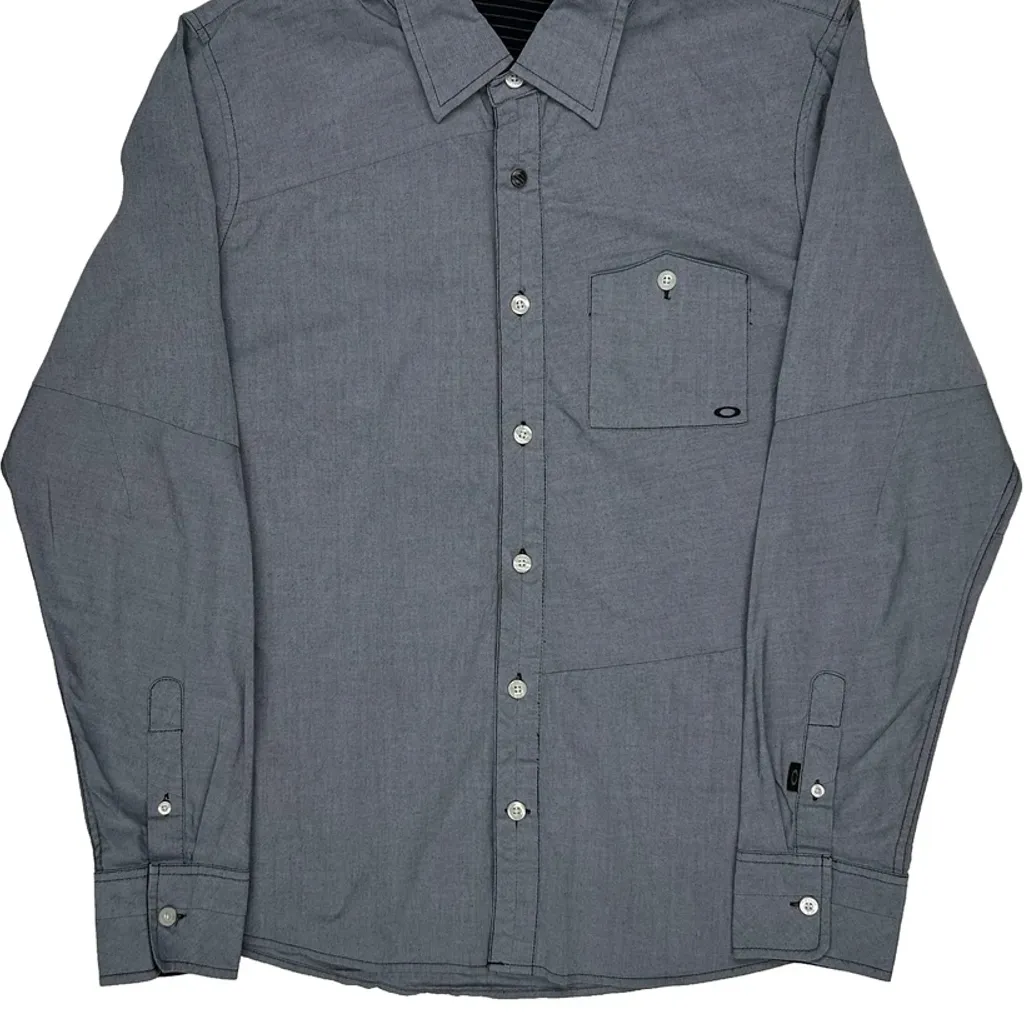 Oakley Slim Fit Shirt - Large Grey Cotton - Image 4