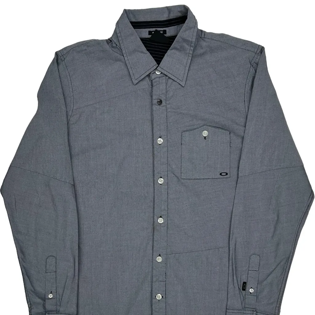 Oakley Slim Fit Shirt - Large Grey Cotton - Image 5