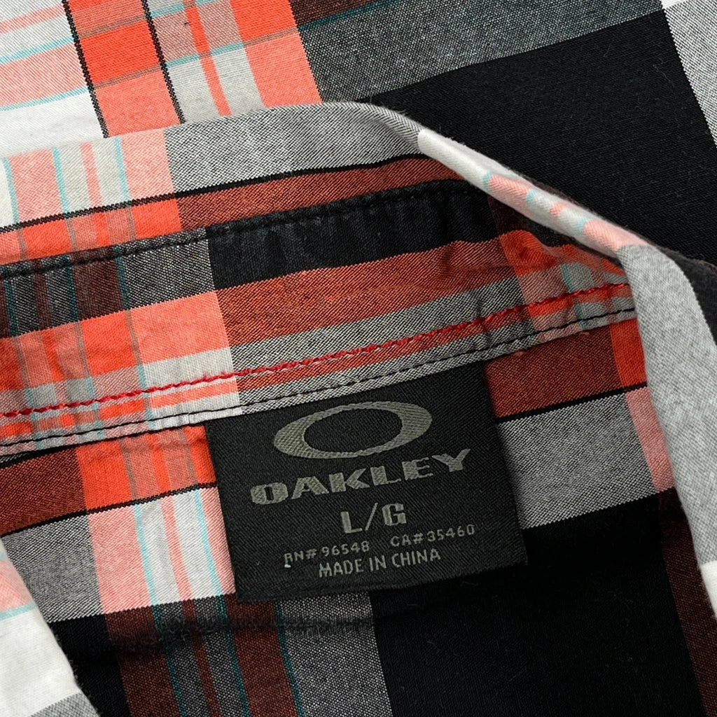 Oakley Checked Short Sleeve Shirt - Large Black Cotton - Image 3