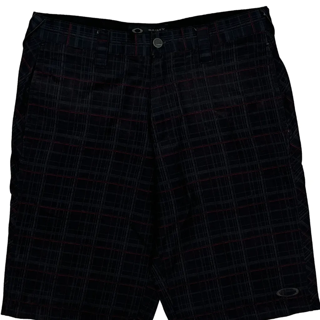 Oakley Checked Shorts - 32W 10L Black Polyester - Image 10