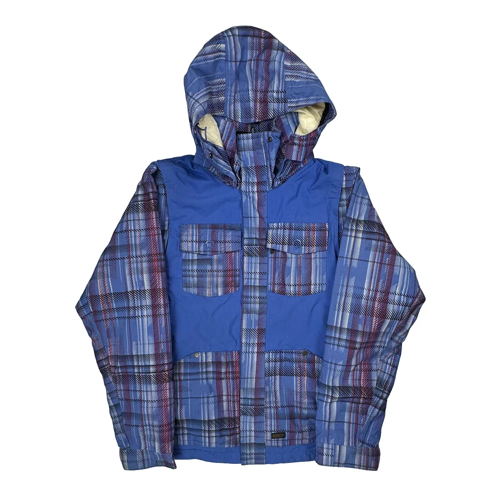 Oakley Checked Ski Jacket - Medium Blue Polyester