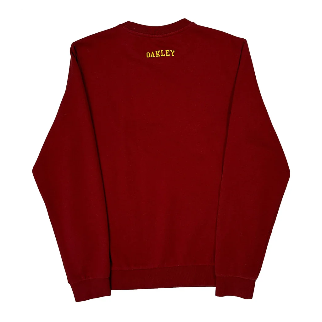 Oakley Spellout Sweatshirt - Medium Red Cotton - Image 2
