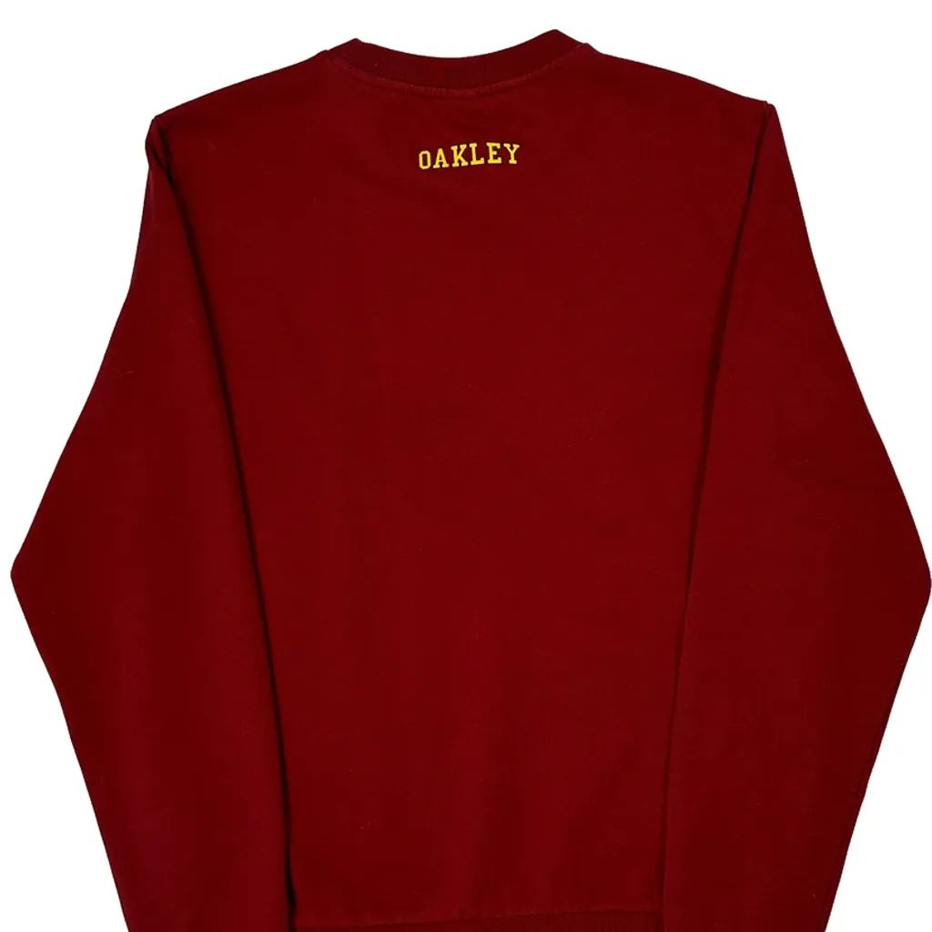 Oakley Spellout Sweatshirt - Medium Red Cotton - Image 7