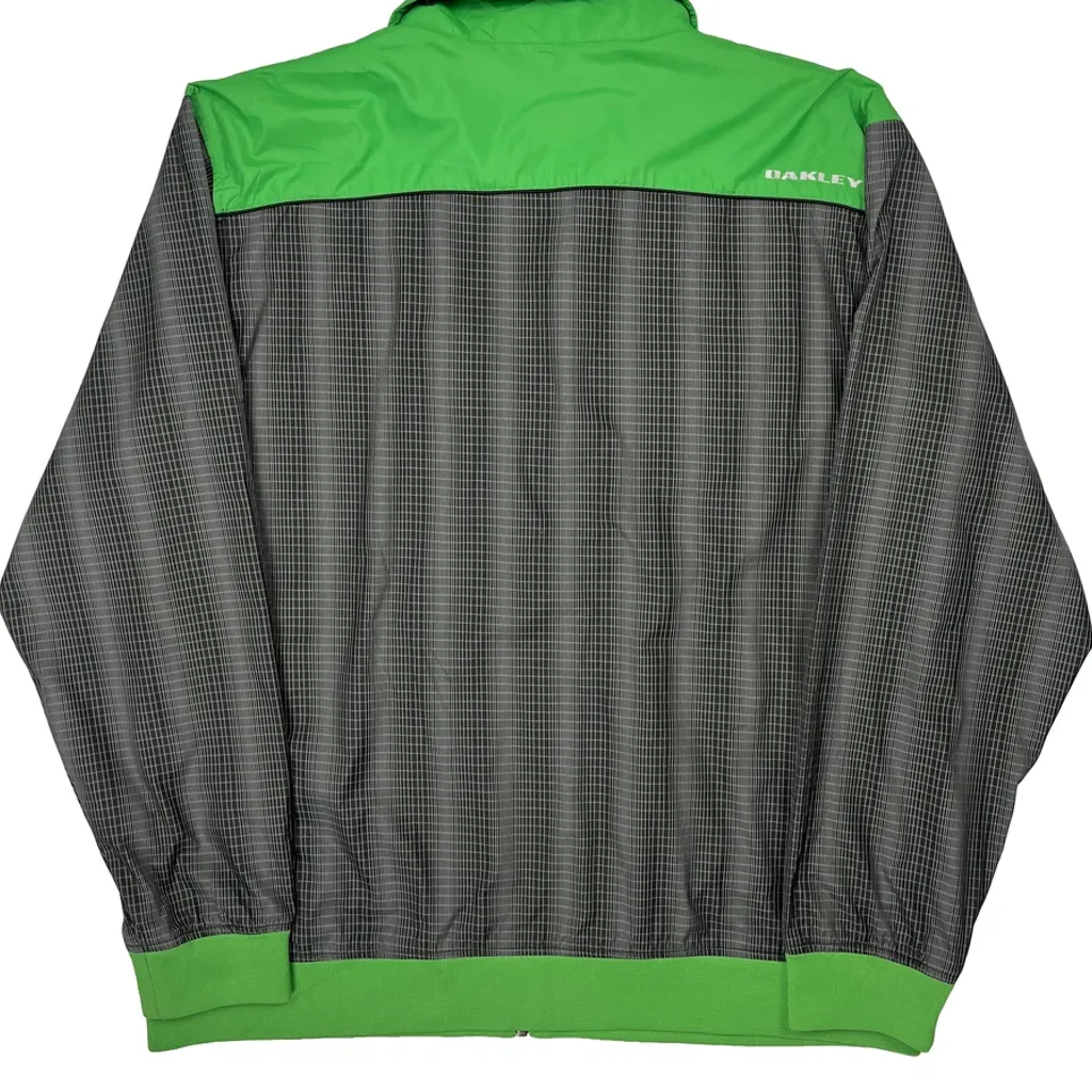 Oakley Checked Windbreaker - 2XL Green Polyester - Image 7