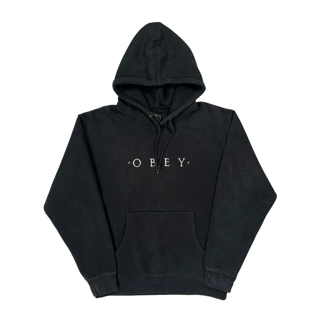 Obey Hoodie - Large Black Cotton