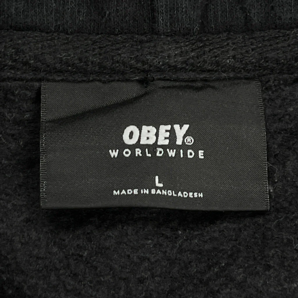 Obey Hoodie - Large Black Cotton - Image 3
