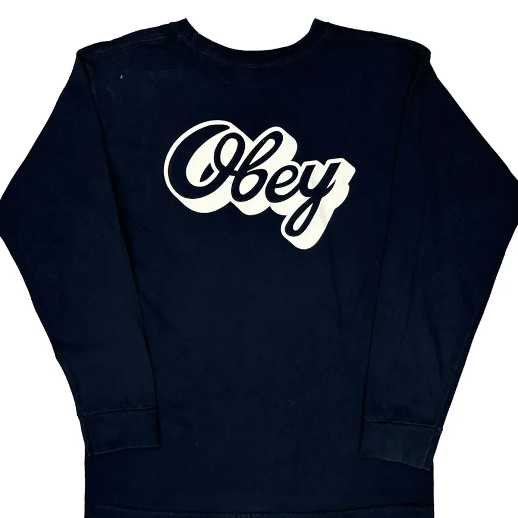 Obey Long Sleeve T-Shirt - Medium Black Cotton - Image 6
