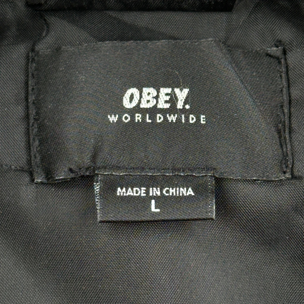 Obey Overshirt - Large Brown Polyester - Image 3