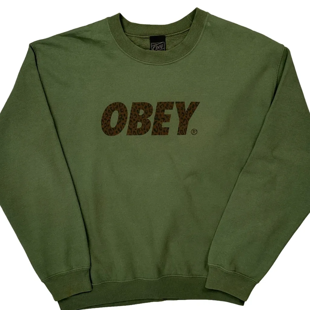 Obey Sweatshirt - Medium Green Cotton - Image 4