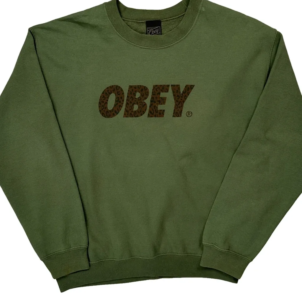 Obey Sweatshirt - Medium Green Cotton - Image 5