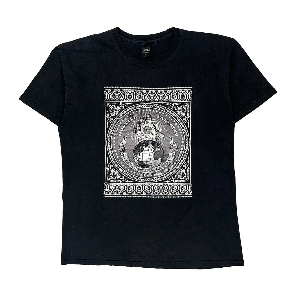 Obey Graphic T-Shirt - Large Black Cotton