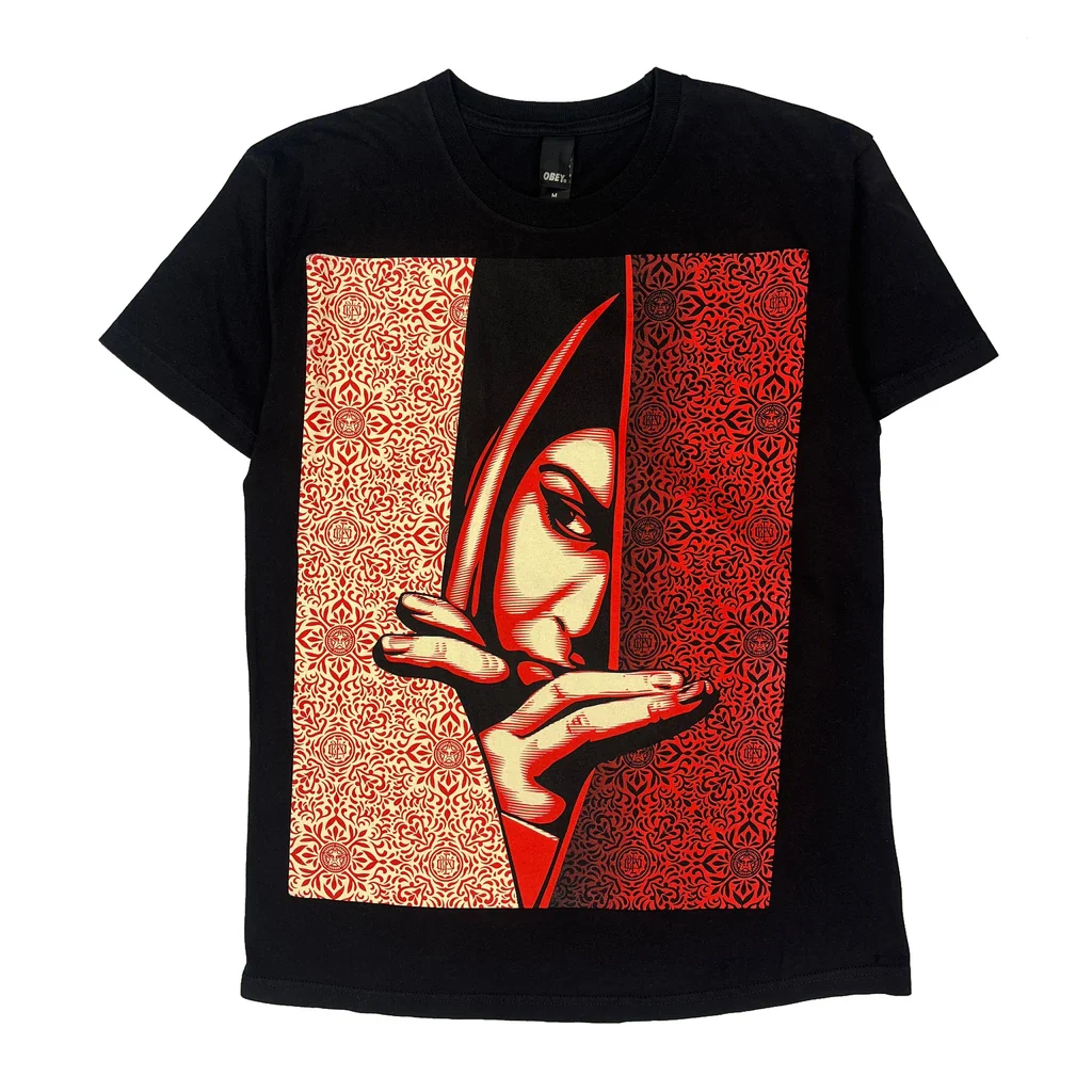 Obey Graphic T-Shirt - Medium Black Cotton