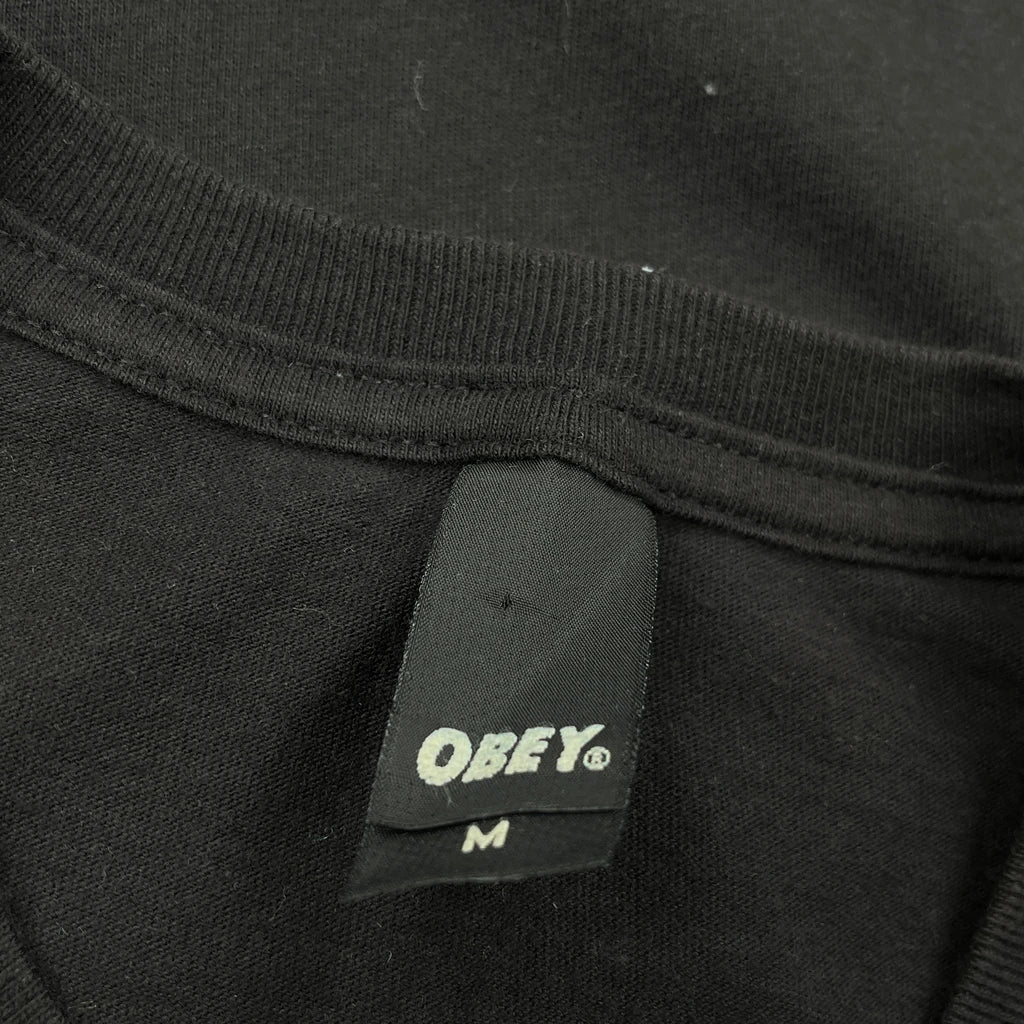 Obey Graphic T-Shirt - Medium Black Cotton - Image 3
