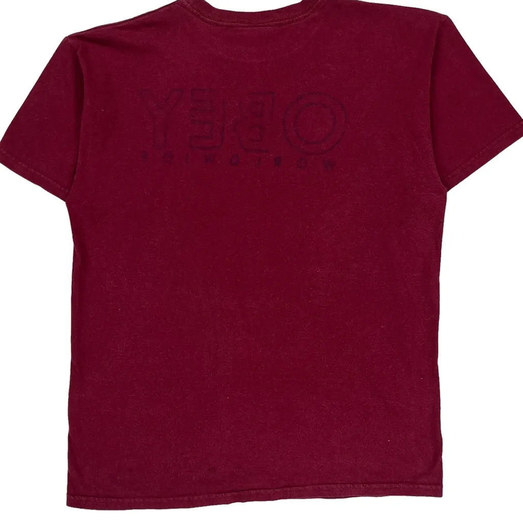 Obey Graphic T-Shirt - Medium Red Cotton - Image 6