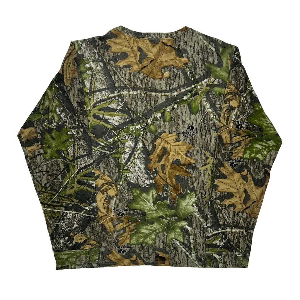 Obsession Mossy Oak Long Sleeve T-Shirt - Large Camo Cotton Blend - Image 2