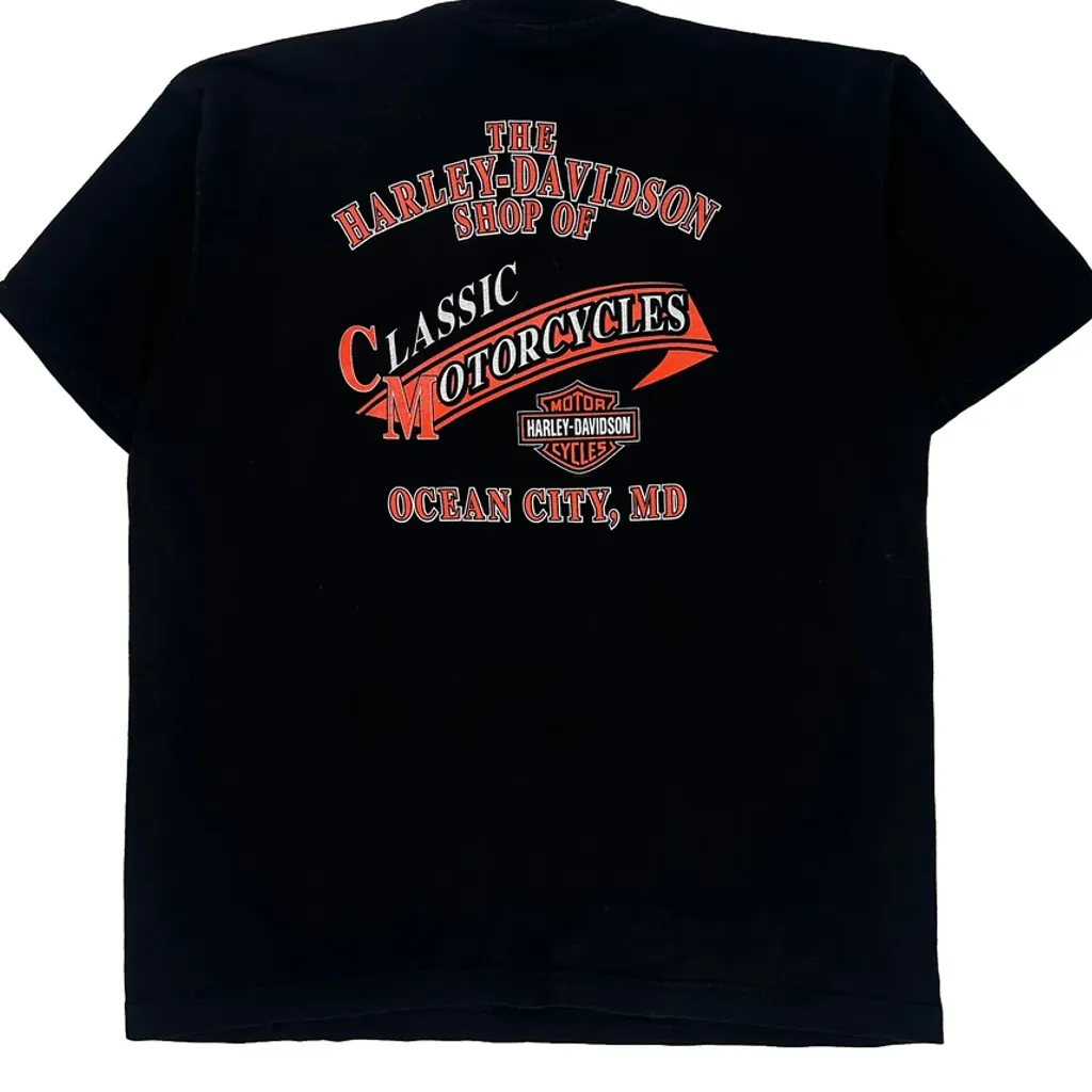 Ocean City, Md Harley Davidson Graphic T-Shirt - Large Black Cotton - Image 7