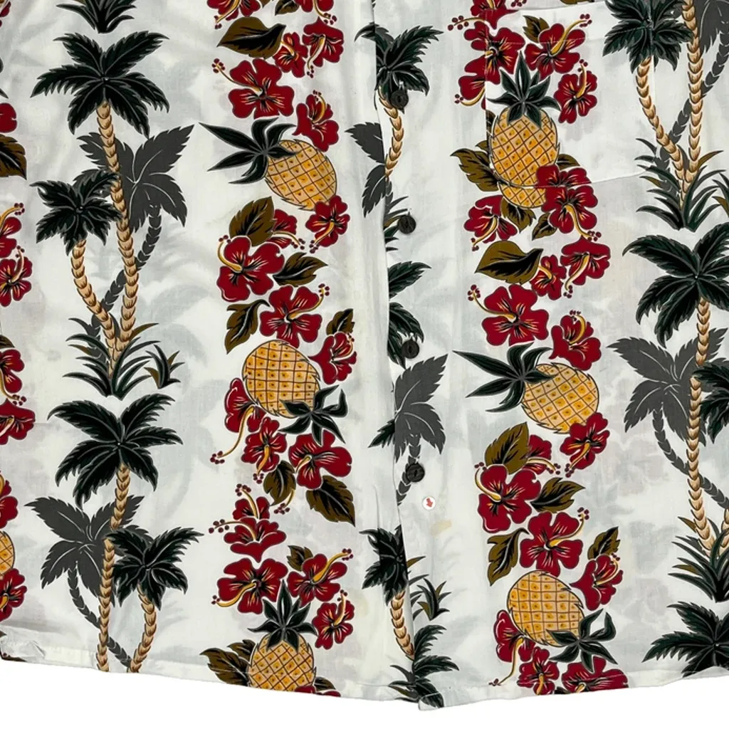 Ocean Current Floral Hawaiian Shirt - XL White Viscose - Image 7