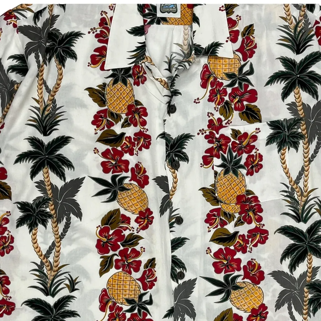 Ocean Current Floral Hawaiian Shirt - XL White Viscose - Image 8