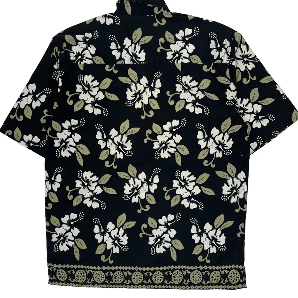 Ocean Pacific Floral Hawaiian Shirt - Large Black Cotton - Image 6