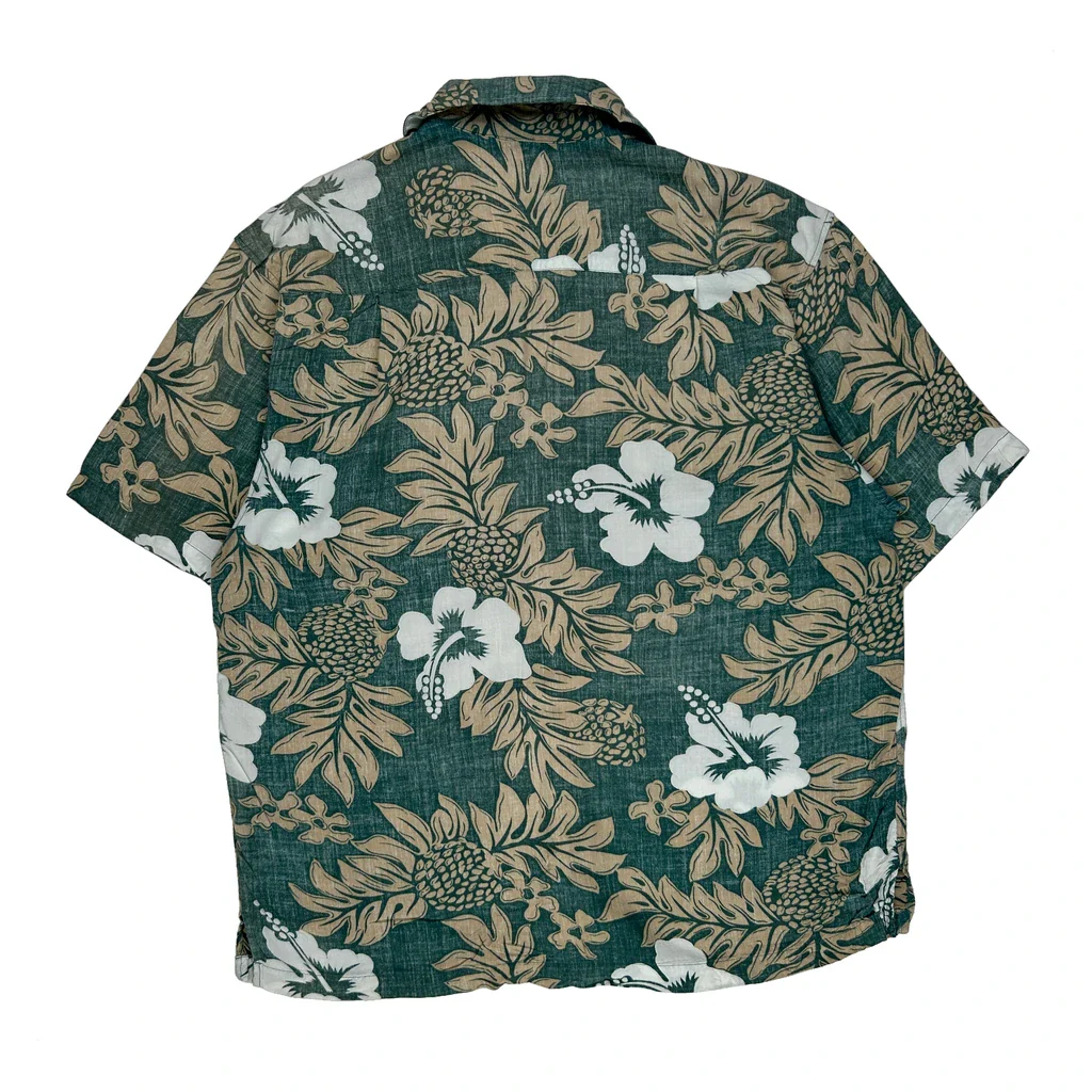 Ocean Pacific Floral Hawaiian Shirt - Large Green Viscose - Image 2
