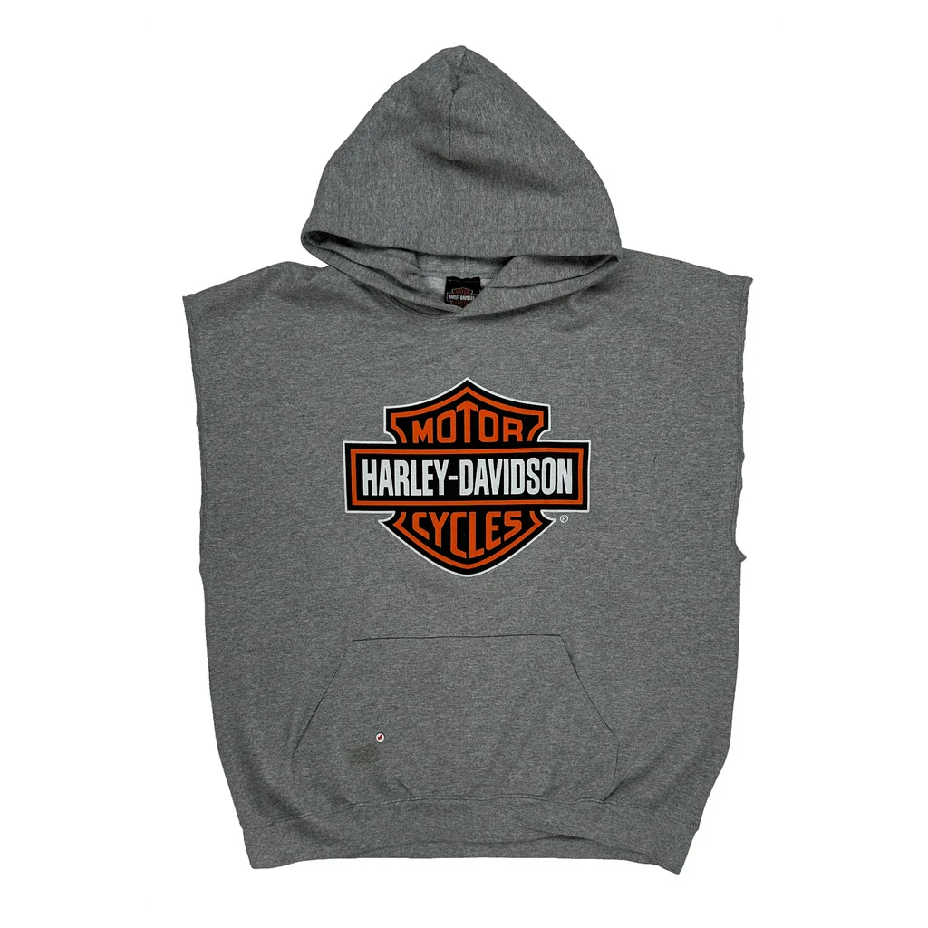 Oconomowoc, Wi Harley Davidson Graphic Hoodie - XL Grey Cotton Blend