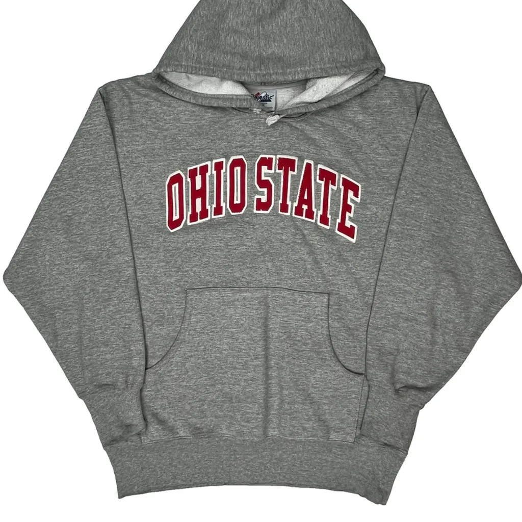 Ohio State Majestic College Hoodie - Large Grey Cotton Blend - Image 5
