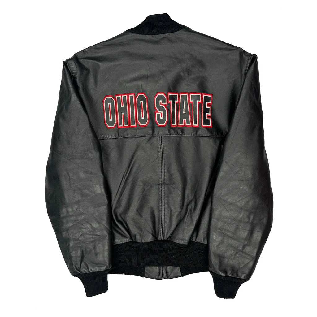 Ohio State Unbranded Leather Jacket - Large Black Leather - Image 2