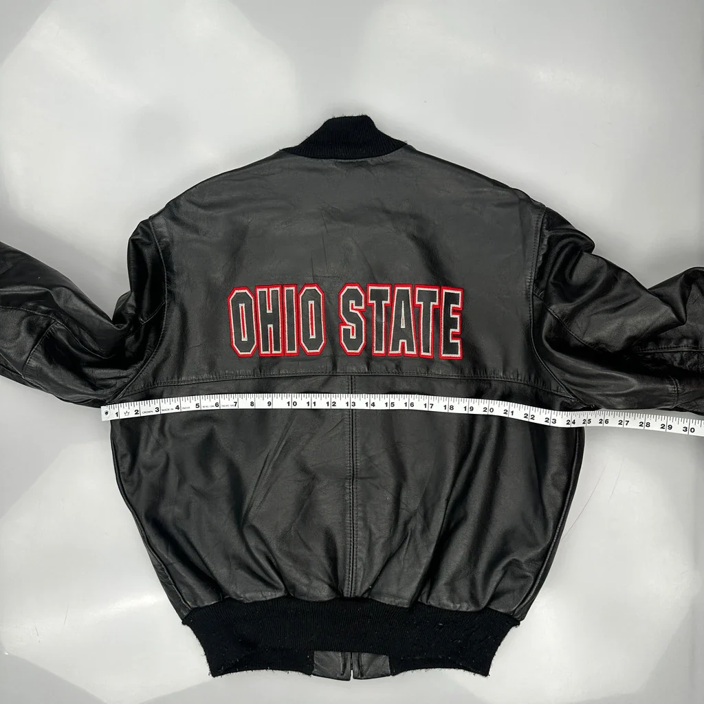 Ohio State Unbranded Leather Jacket - Large Black Leather - Image 3
