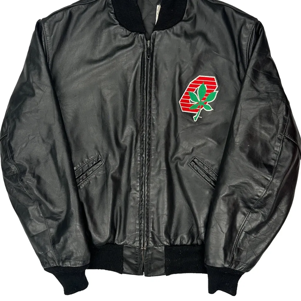 Ohio State Unbranded Leather Jacket - Large Black Leather - Image 4
