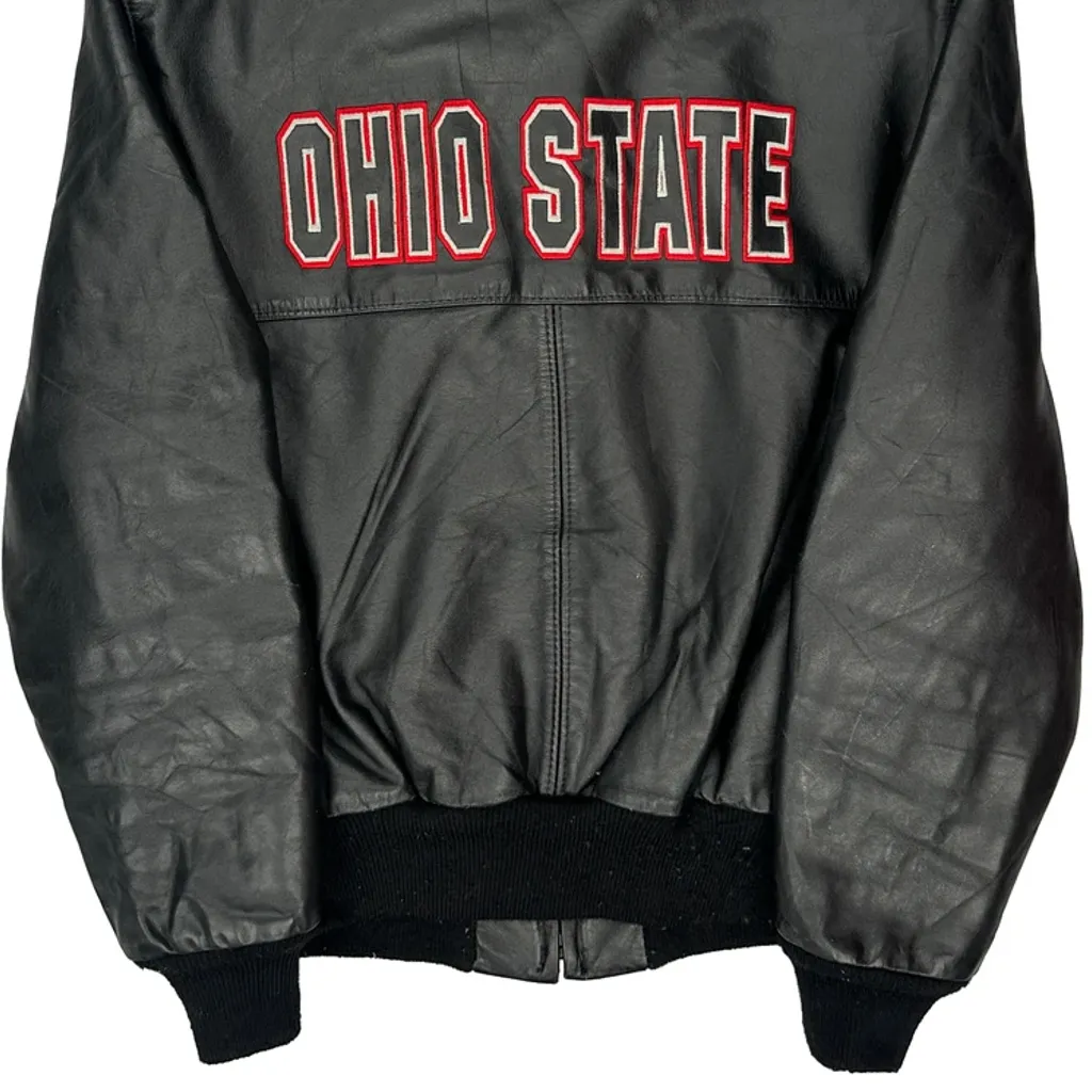 Ohio State Unbranded Leather Jacket - Large Black Leather - Image 6
