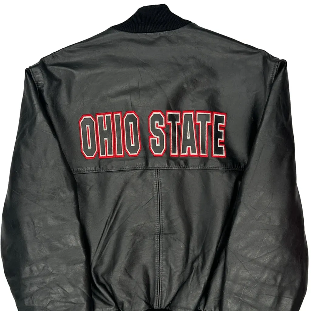 Ohio State Unbranded Leather Jacket - Large Black Leather - Image 7