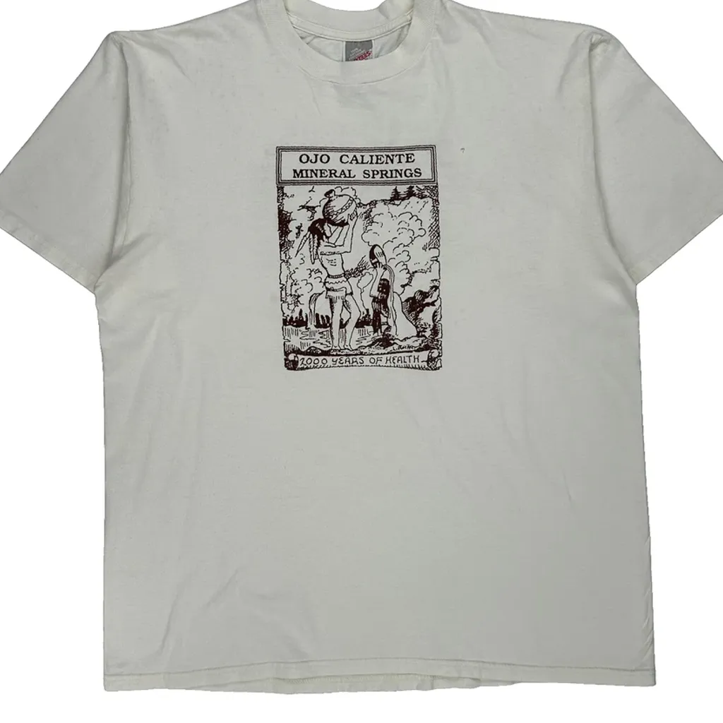 Ojo Caliente Mineral Springs Jerzees T-Shirt - XL White Cotton - Image 4