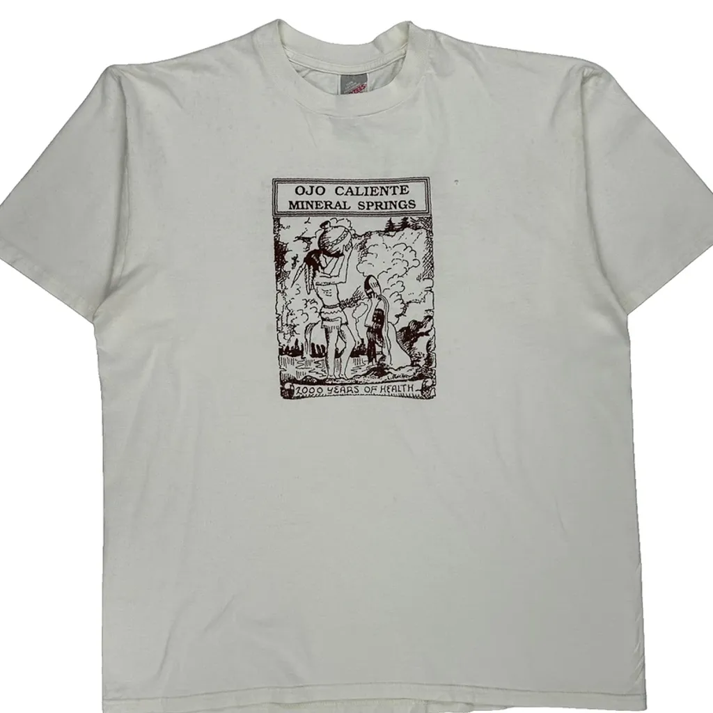 Ojo Caliente Mineral Springs Jerzees T-Shirt - XL White Cotton - Image 5