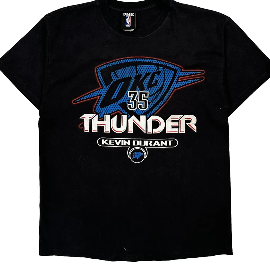 Oklahoma City Thunder Unk Nba T-Shirt - Large Black Cotton - Image 5