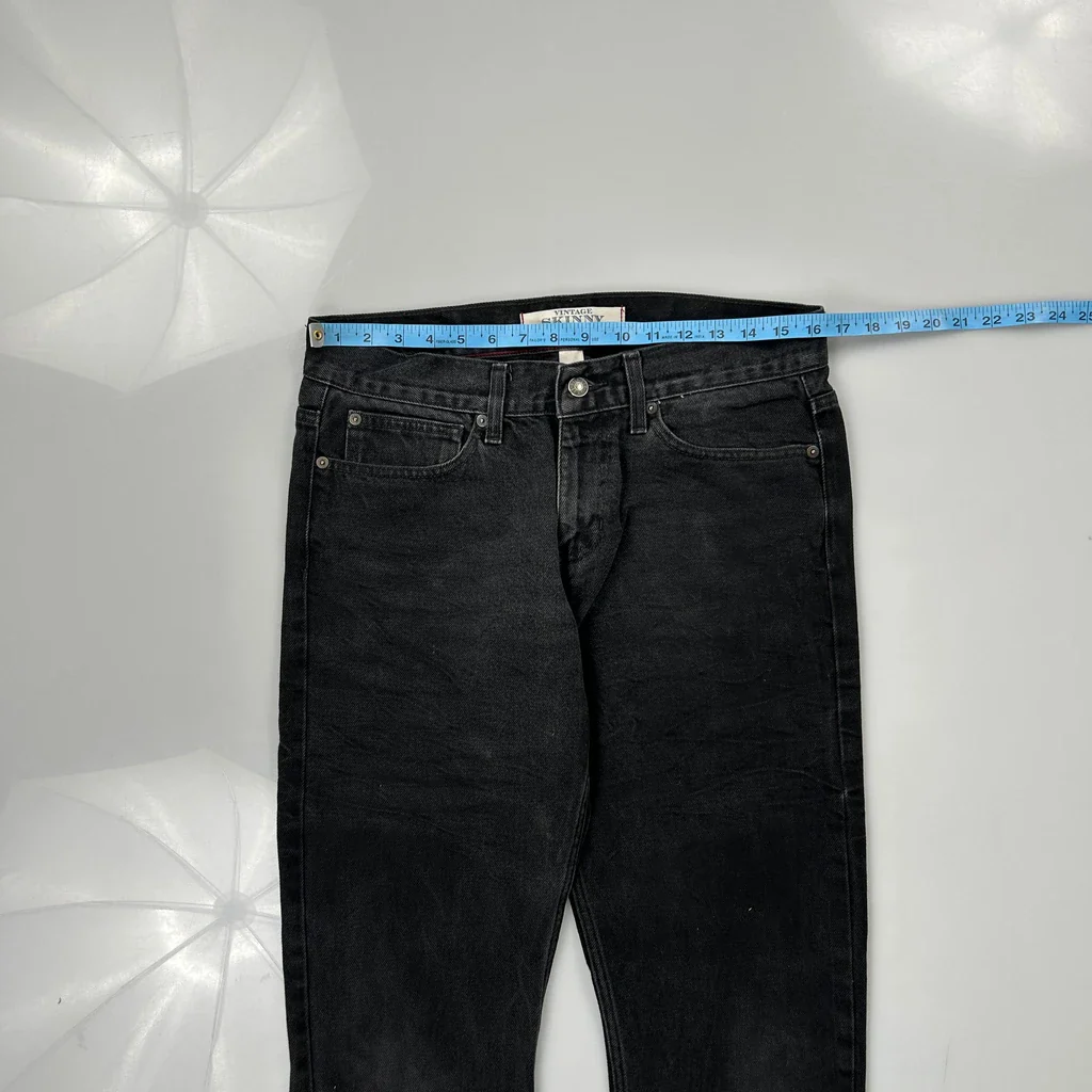 Old Varsity Brand Skinny Jeans - 32W 34L Black Denim - Image 3