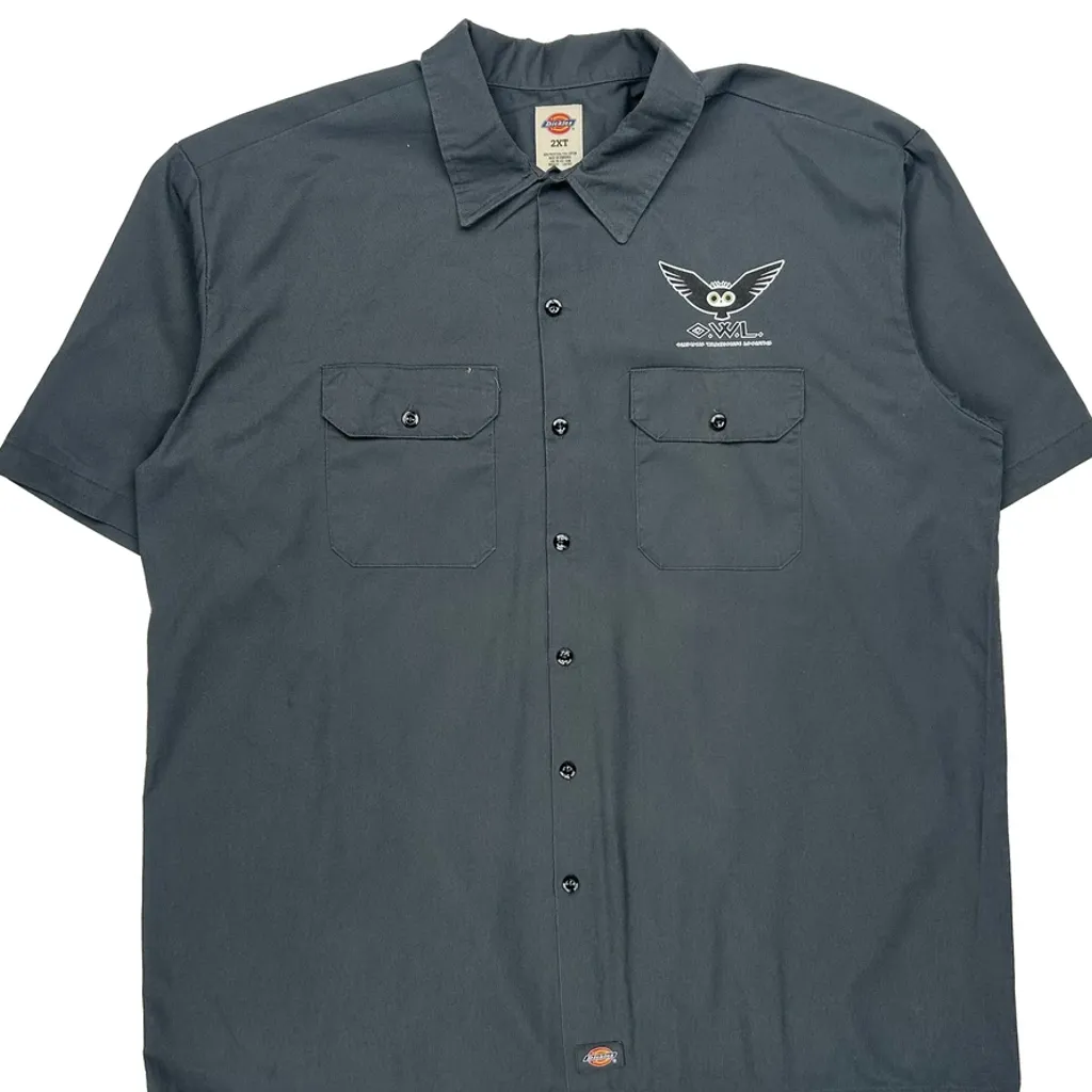 Olympic Warehouse Logistics Dickies Tall Short Sleeve Shirt - 2XL Grey Polyester Blend - Image 4