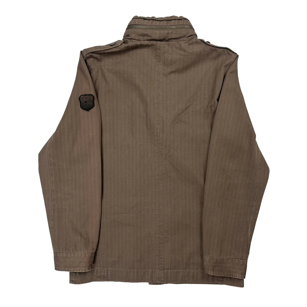 O''Neill Pinstripe Jacket - Large Brown Cotton - Image 2